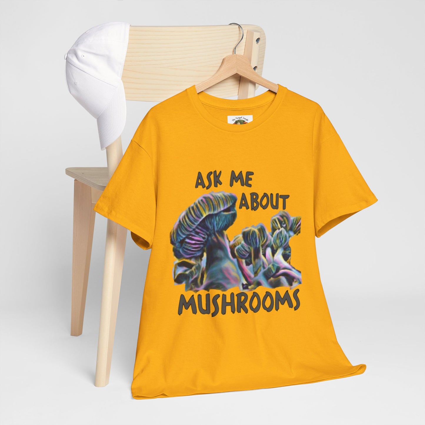 Mushroom T-Shirt — "Ask Me About Mushrooms" Graphic Tee