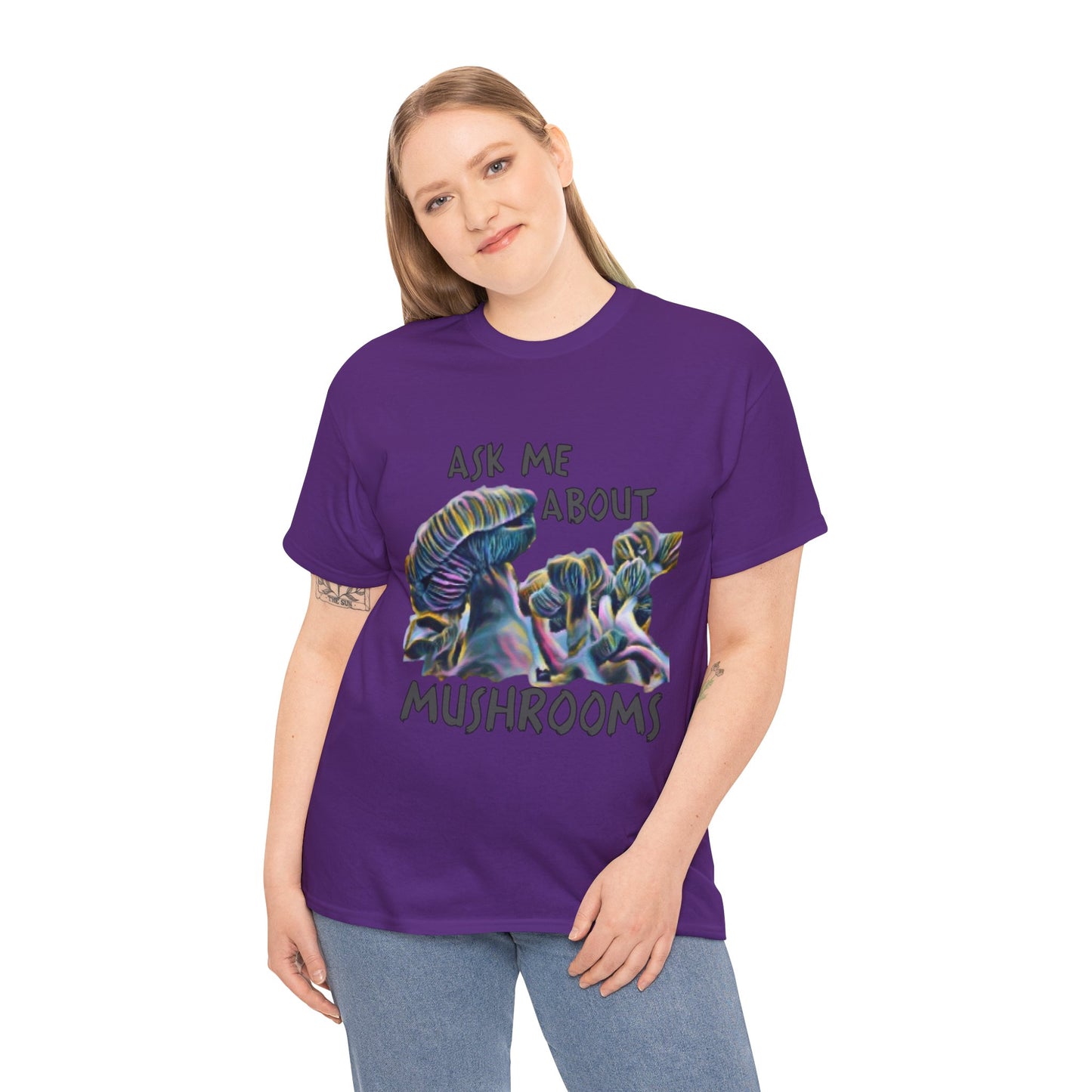 Mushroom T-Shirt — "Ask Me About Mushrooms" Graphic Tee
